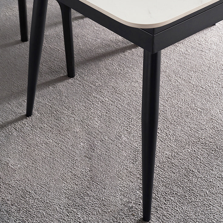 Stone Extendable Dining Site Table Industrial Style Rectangle Dining Table for Home