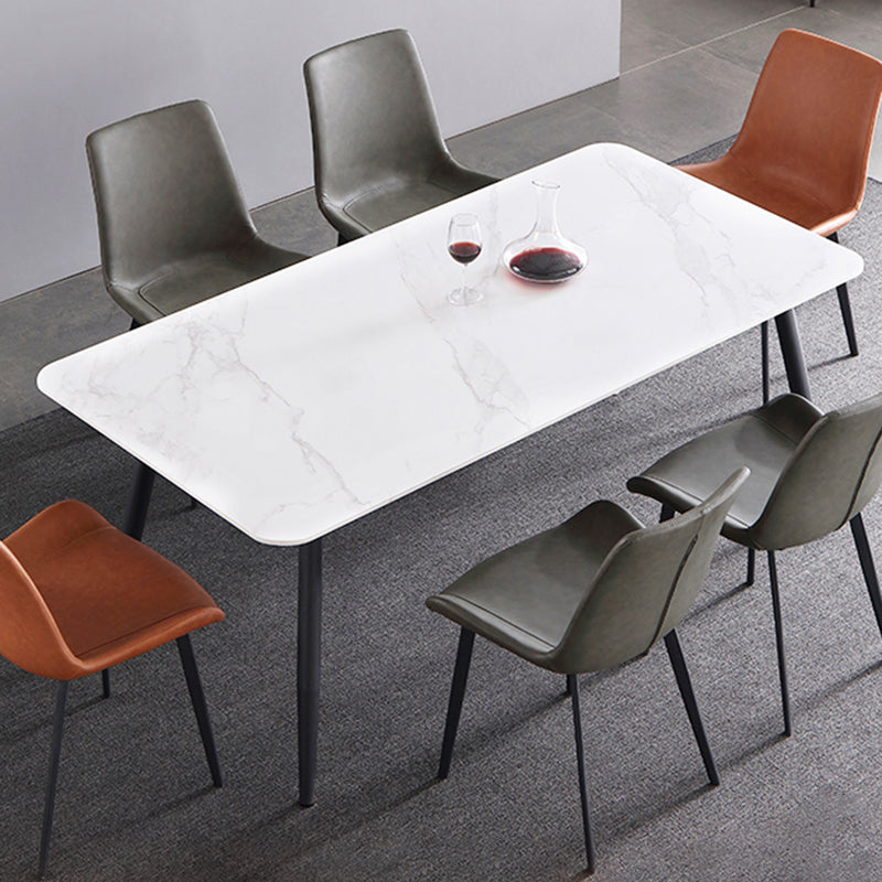 4-foot Stone Dinner Table Industrial Style Rectangle Dining Table for Home