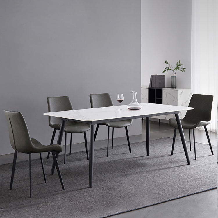 4-foot Stone Dinner Table Industrial Style Rectangle Dining Table for Home