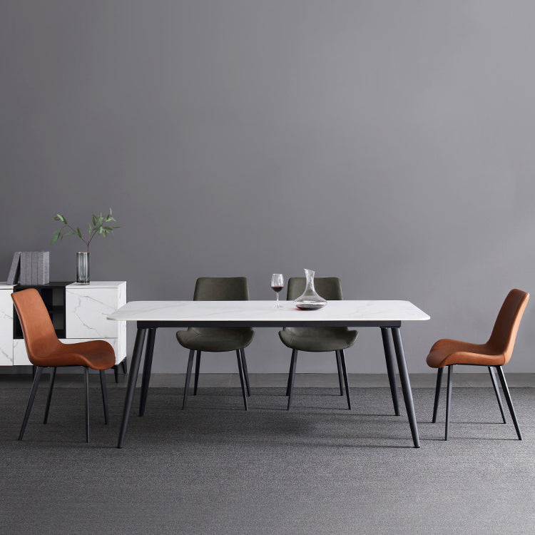 4-foot Stone Dinner Table Industrial Style Rectangle Dining Table for Home