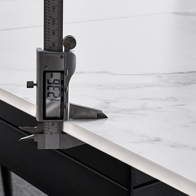 4-foot Stone Dinner Table Industrial Style Rectangle Dining Table for Home