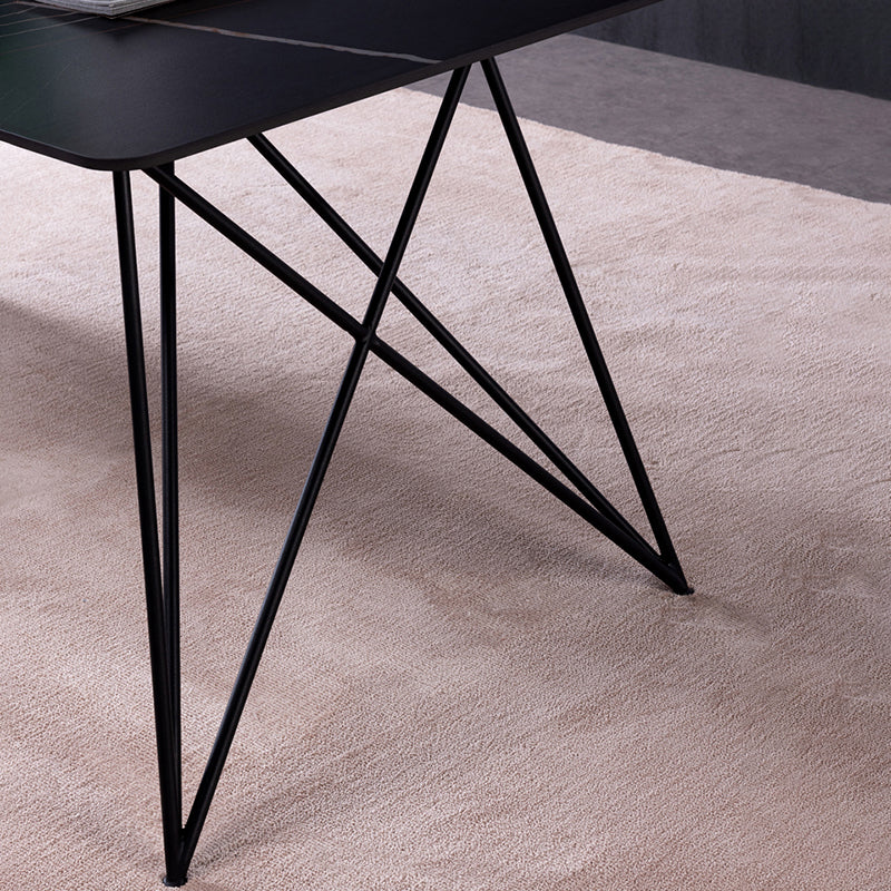 Stone Dining Site Table Industrial Style Rectangle Dining Table for Kitchen Home