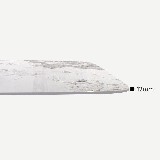 Luxe gesinterde stenen eettafel rechthoektafel met bakbasis