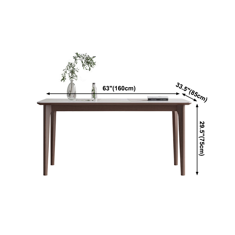 Rectángulo 4 patas mesa de medio siglo color blanco mesa fija de piedra sinterizada