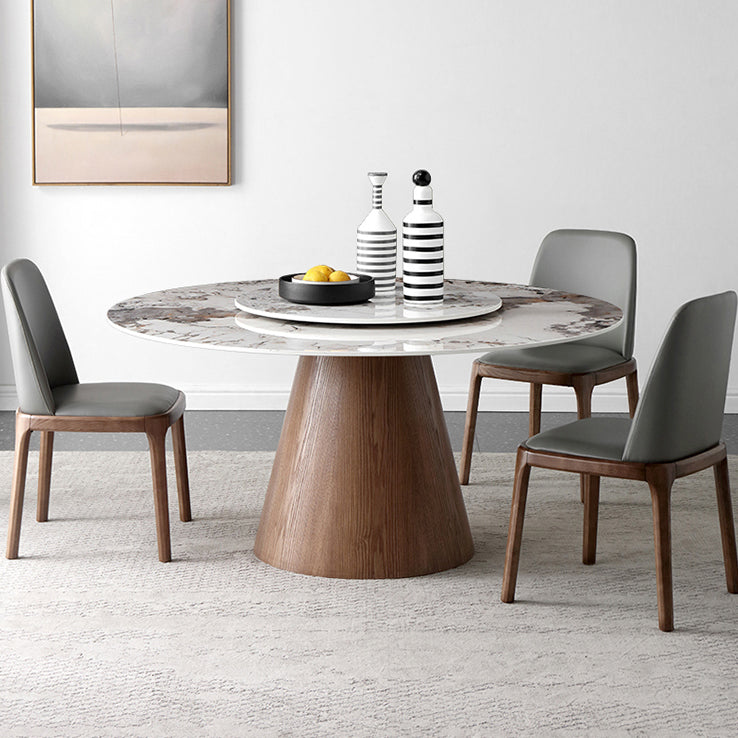 Contemporary Round Shape Gray Table Standard Sintered Stone Dining Table for Kitchen