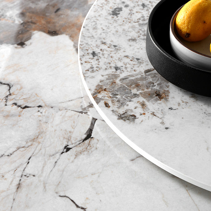 Contemporary Round Shape Gray Table Standard Sintered Stone Dining Table for Kitchen