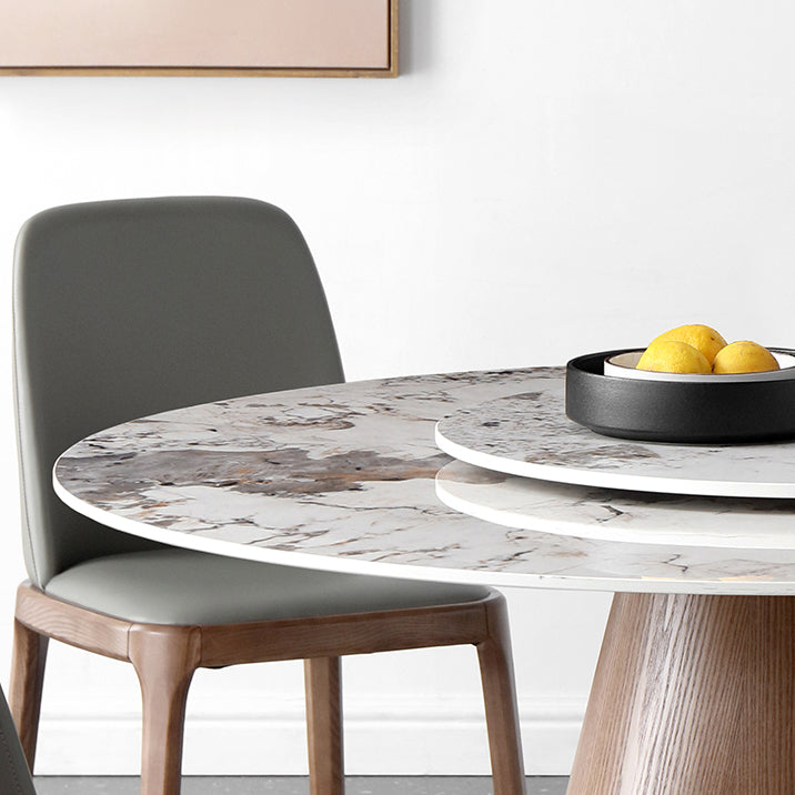 Contemporary Round Shape Gray Table Standard Sintered Stone Dining Table for Kitchen