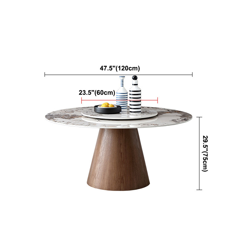 Contemporary Round Shape Gray Table Standard Sintered Stone Dining Table for Kitchen
