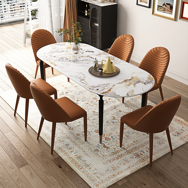 Minimalistischer ovaler Sinterstein Tisch Standard Esstisch für Küche