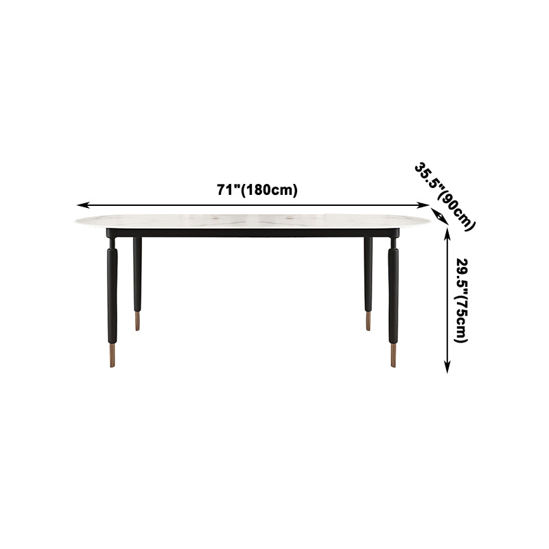 Minimalistischer ovaler Sinterstein Tisch Standard Esstisch für Küche