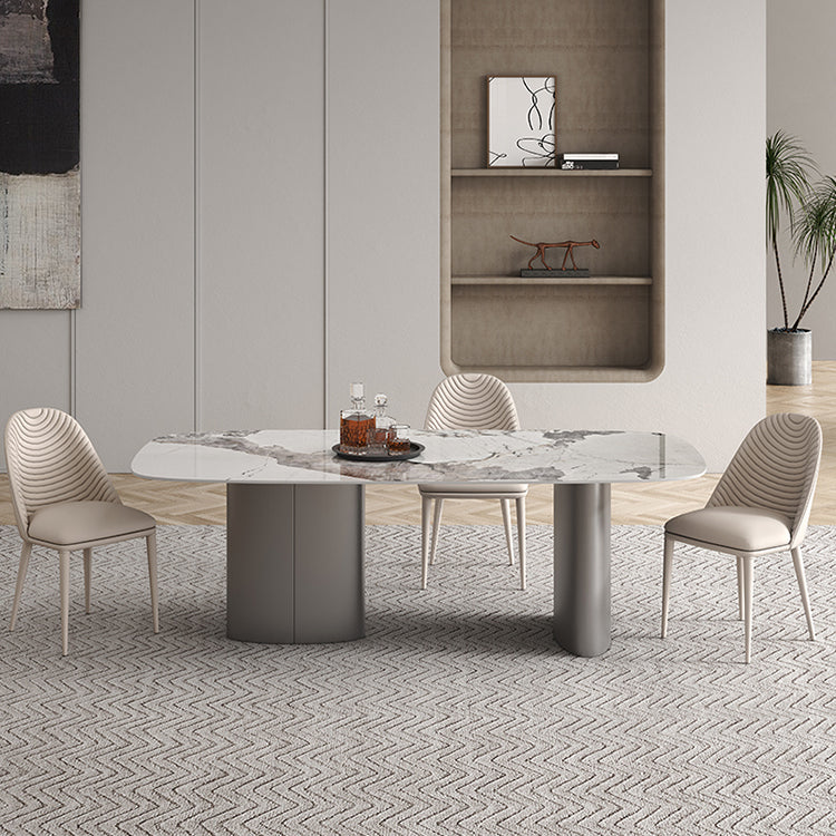 Metal Modern Rectangle Indoor Table Sintered Stone Dining Table for Kitchen and Dining Room
