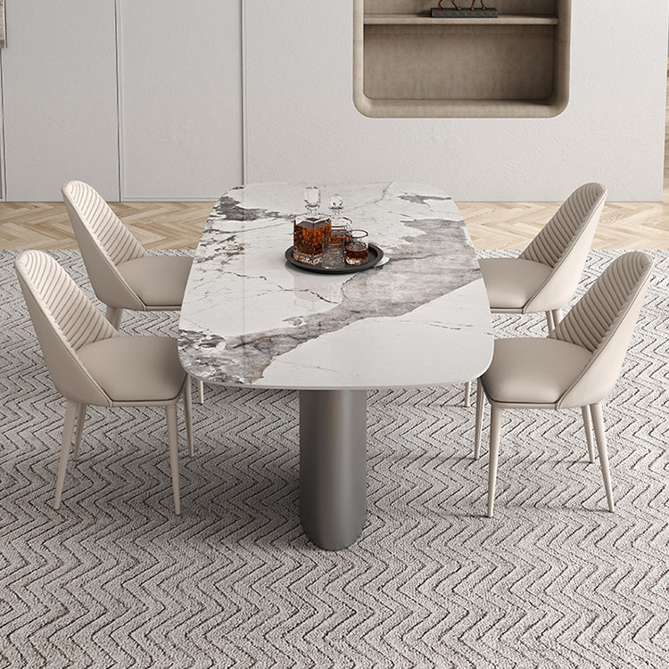 Metal Modern Rectangle Indoor Table Sintered Stone Dining Table for Kitchen and Dining Room