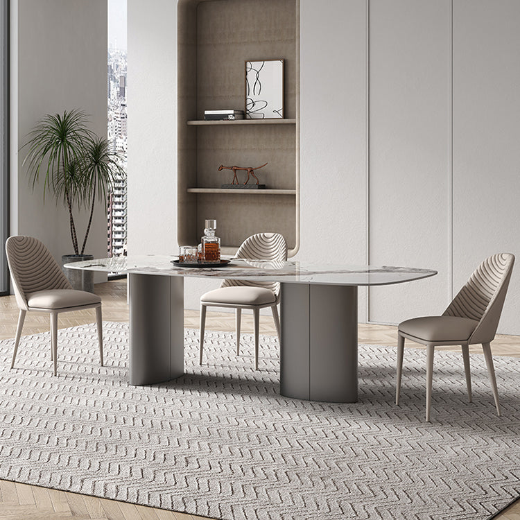 Metal Modern Rectangle Indoor Table Sintered Stone Dining Table for Kitchen and Dining Room