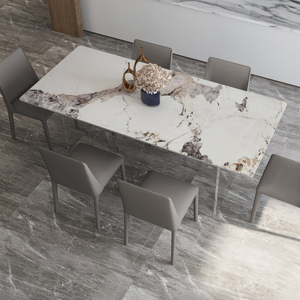 Mesa rectangular contemporánea acrílica mesa de piedra sinterizada para comedor
