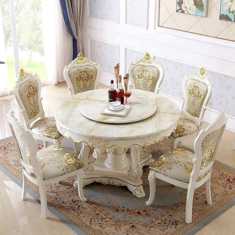 Mesa de comedor redonda de estilo victoriano Mesa de pedestal de madera maciza de madera maciza para comedor