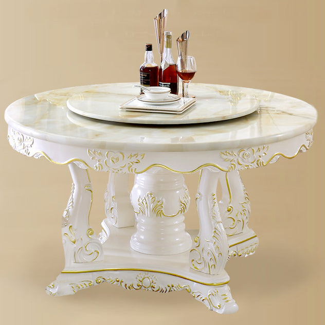Mesa de comedor redonda de estilo victoriano Mesa de pedestal de madera maciza de madera maciza para comedor