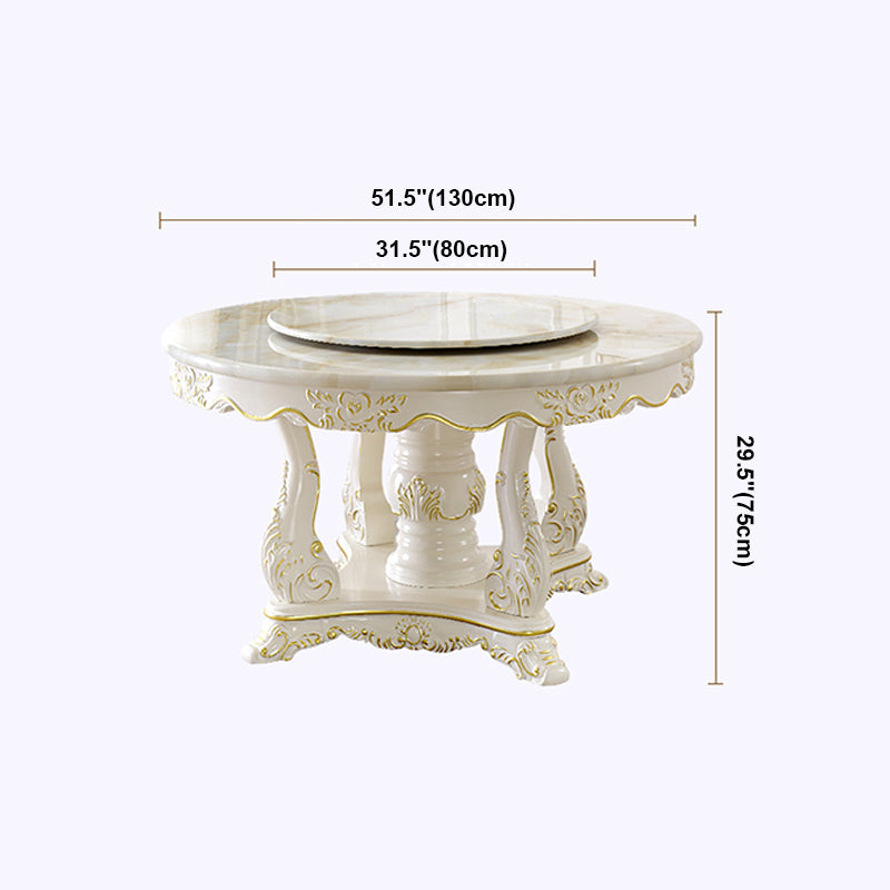 Mesa de comedor redonda de estilo victoriano Mesa de pedestal de madera maciza de madera maciza para comedor
