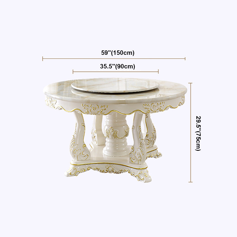 Mesa de comedor redonda de estilo victoriano Mesa de pedestal de madera maciza de madera maciza para comedor