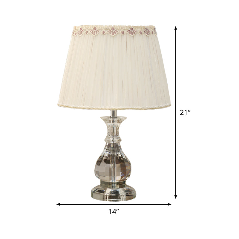 1 tête de tâche courbée légère modernisme lampe à lecture en cristal coupé à la main en beige pour chambre à coucher