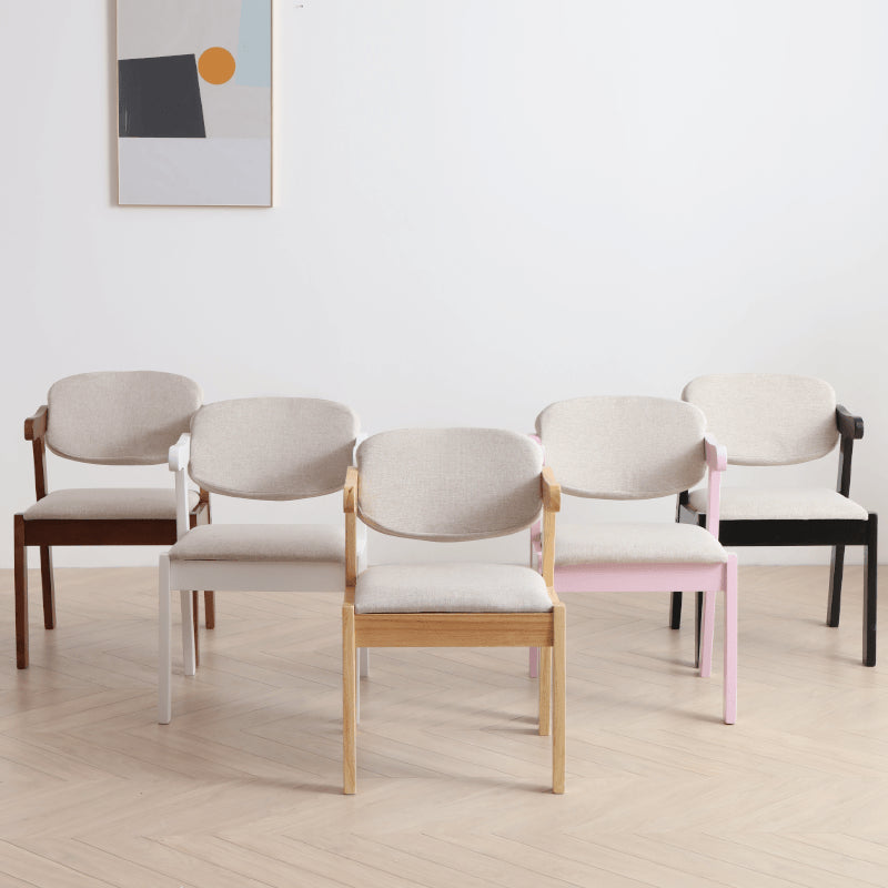 Silla de comedor de madera tradicional con respaldo abierto, silla lateral de comedor individual para el hogar