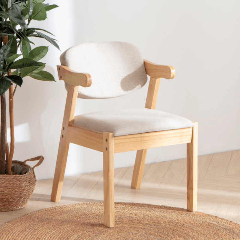 Silla de comedor de madera tradicional con respaldo abierto, silla lateral de comedor individual para el hogar