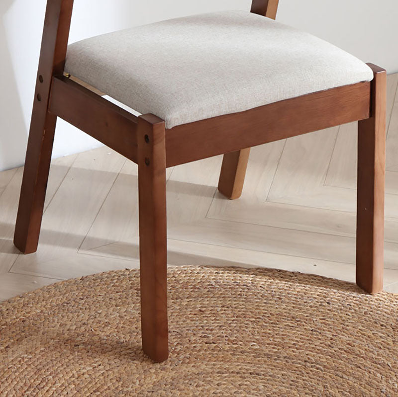 Silla de comedor de madera tradicional con respaldo abierto, silla lateral de comedor individual para el hogar