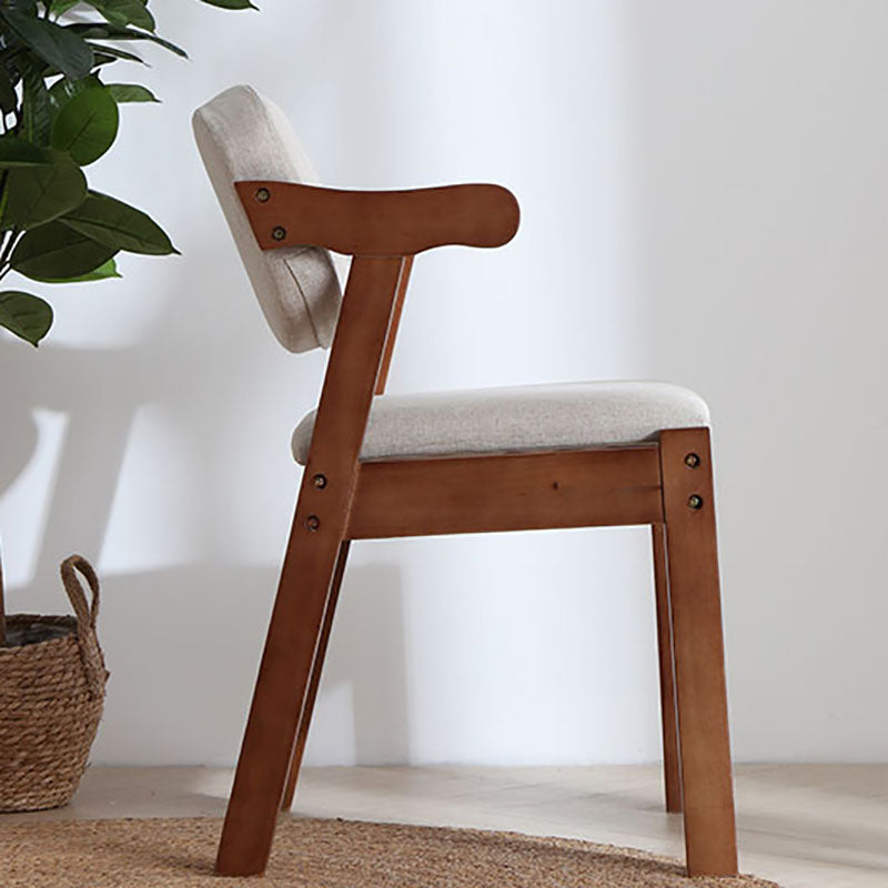 Silla de comedor de madera tradicional con respaldo abierto, silla lateral de comedor individual para el hogar