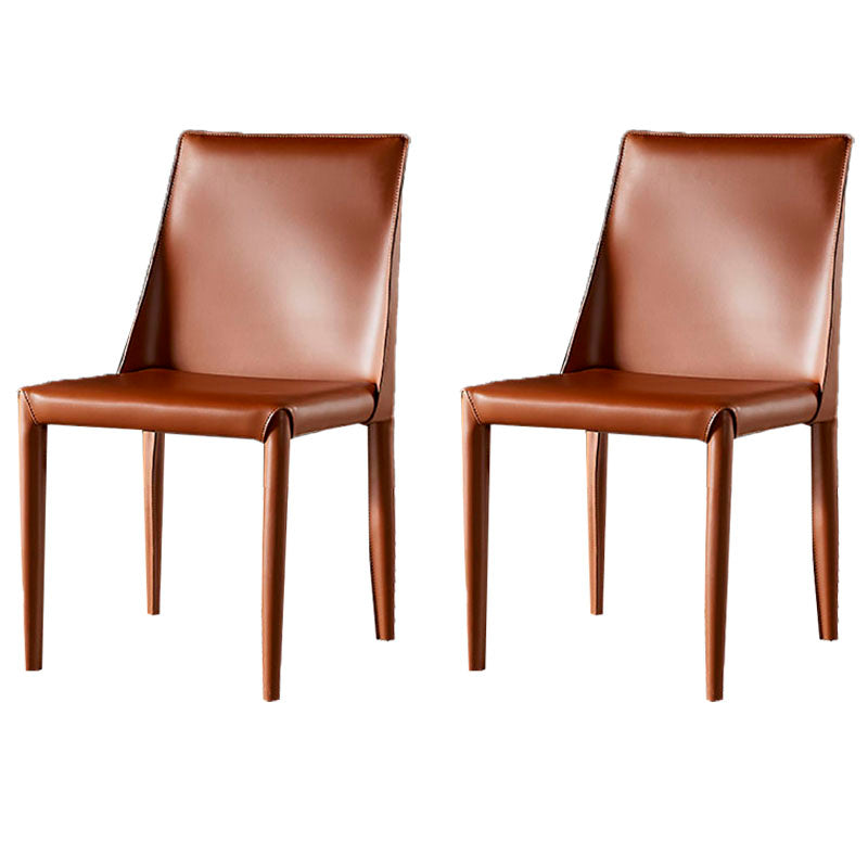 Chaises de salle à manger en cuir de style moderne, chaises latérales à dossier solide sans accoudoirs pour la cuisine