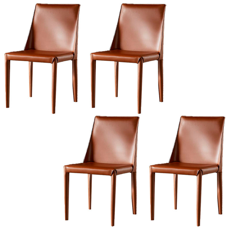 Chaises de salle à manger en cuir de style moderne, chaises latérales à dossier solide sans accoudoirs pour la cuisine