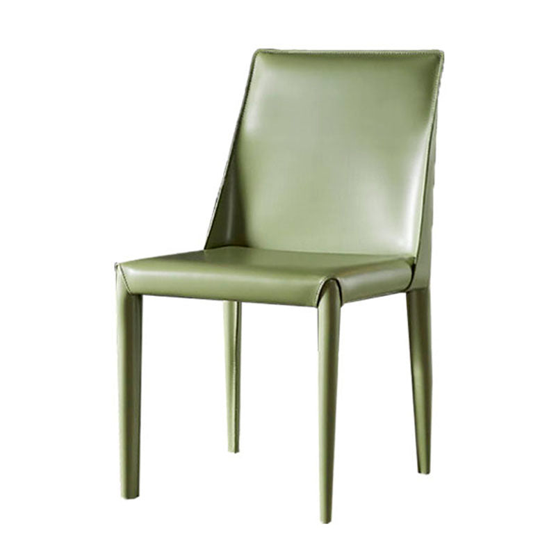 Chaises de salle à manger en cuir de style moderne, chaises latérales à dossier solide sans accoudoirs pour la cuisine