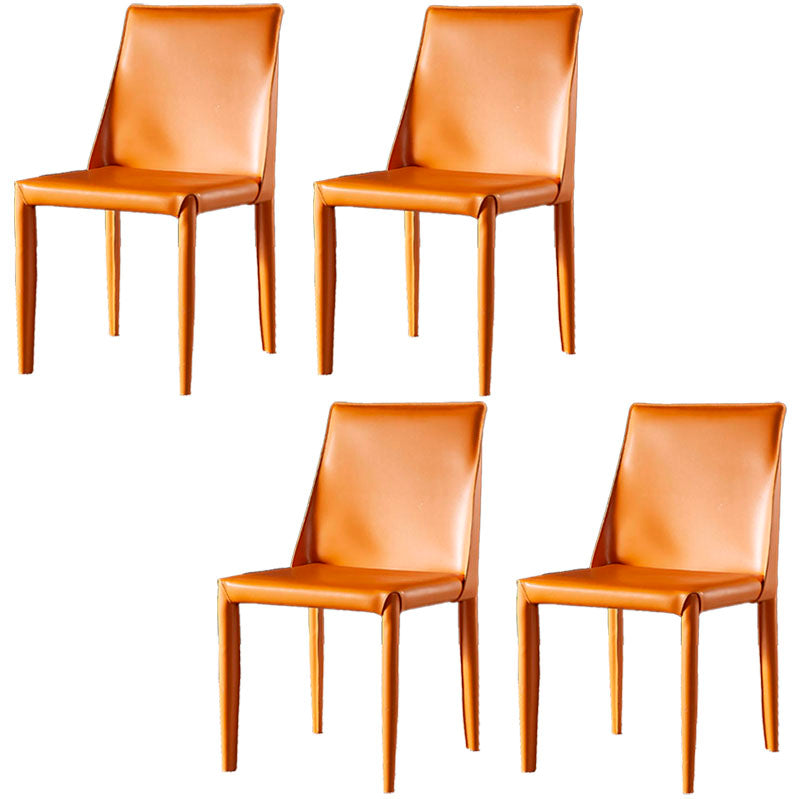 Chaises de salle à manger en cuir de style moderne, chaises latérales à dossier solide sans accoudoirs pour la cuisine