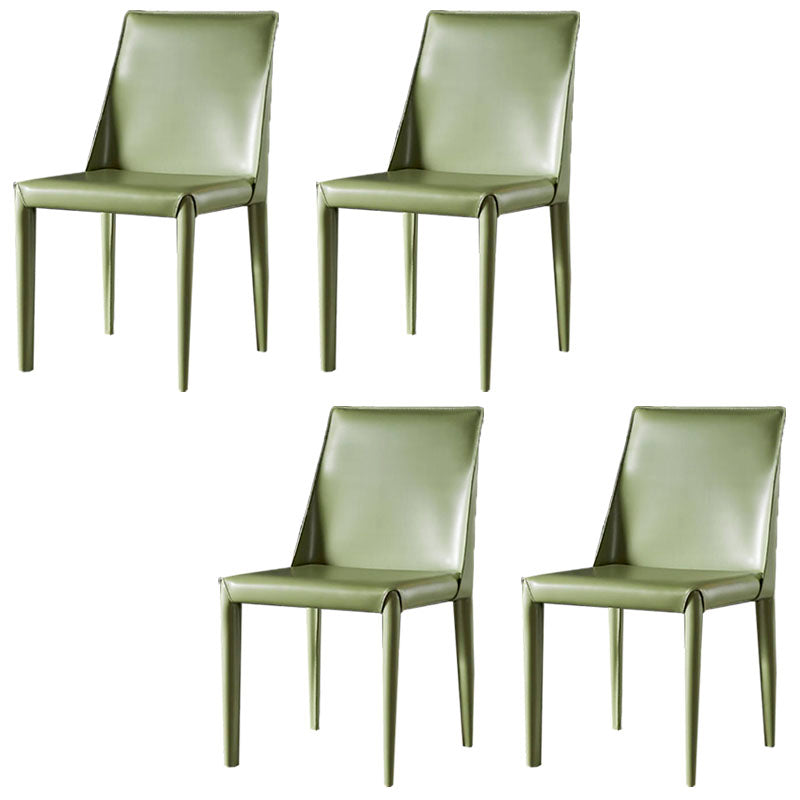 Chaises de salle à manger en cuir de style moderne, chaises latérales à dossier solide sans accoudoirs pour la cuisine