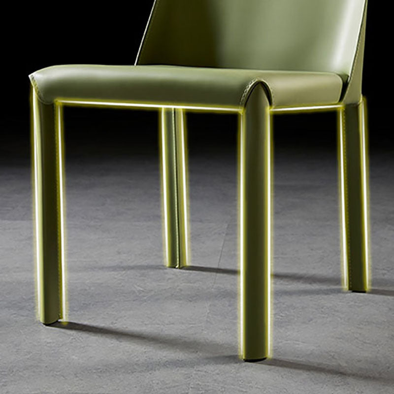 Chaises de salle à manger en cuir de style moderne, chaises latérales à dossier solide sans accoudoirs pour la cuisine