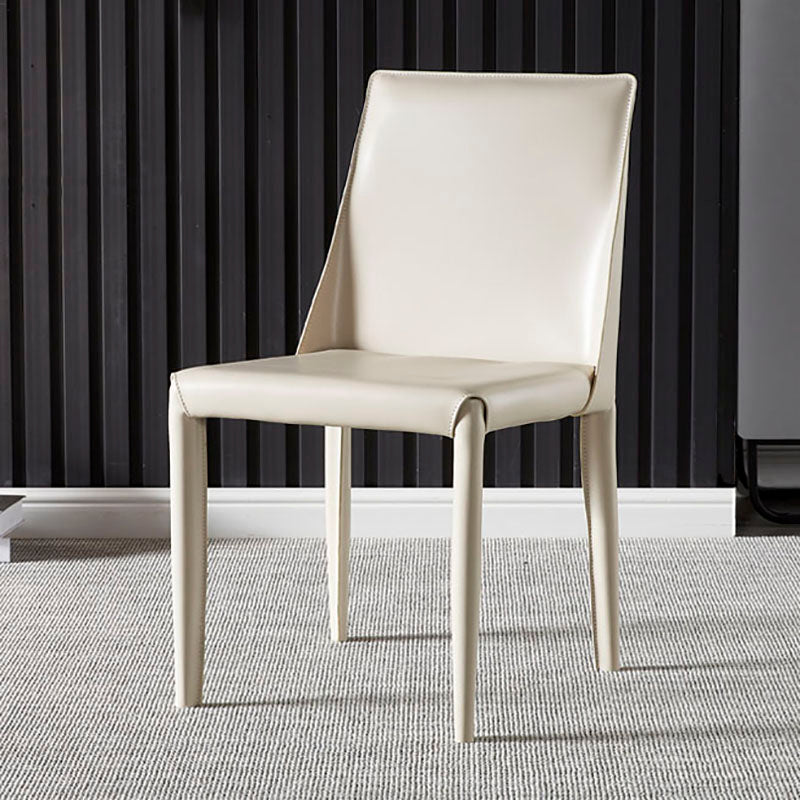 Chaises de salle à manger en cuir de style moderne, chaises latérales à dossier solide sans accoudoirs pour la cuisine