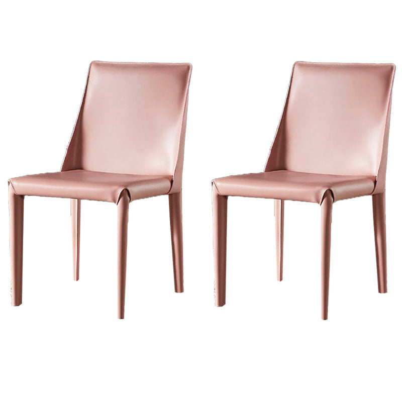 Chaises de salle à manger en cuir de style moderne, chaises latérales à dossier solide sans accoudoirs pour la cuisine