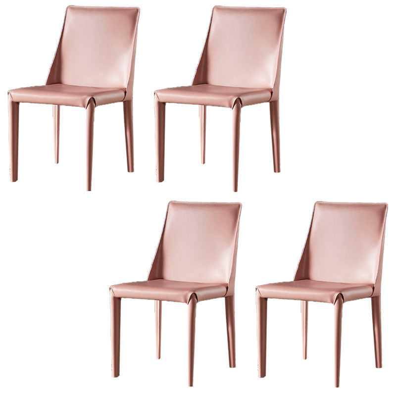 Chaises de salle à manger en cuir de style moderne, chaises latérales à dossier solide sans accoudoirs pour la cuisine