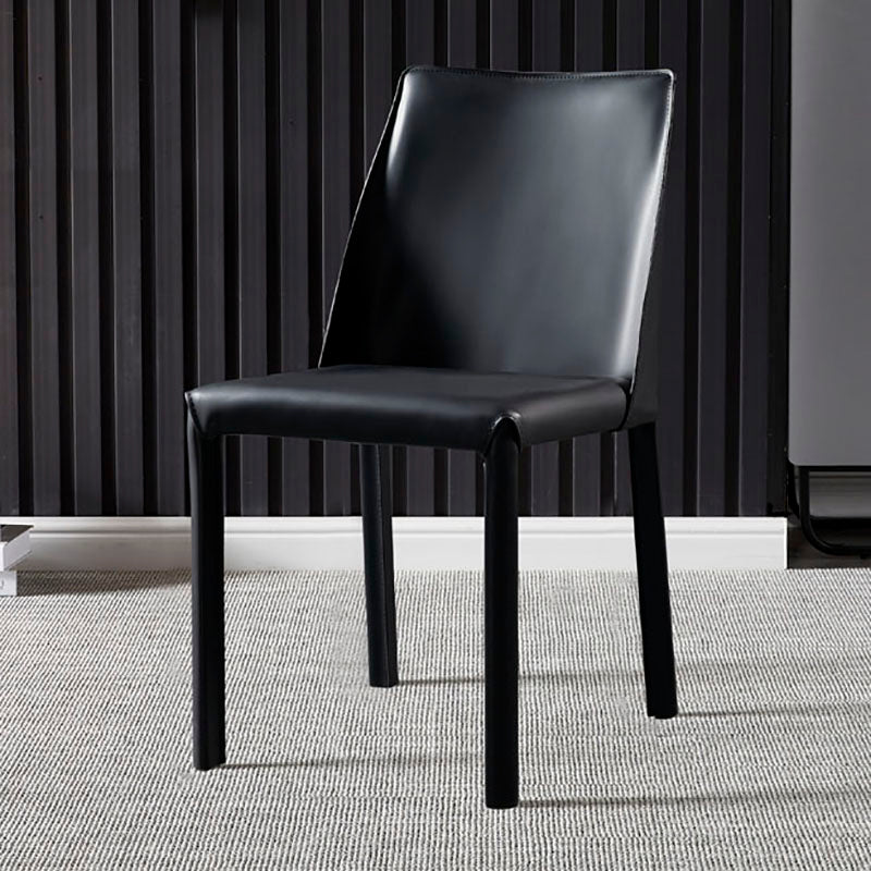 Chaises de salle à manger en cuir de style moderne, chaises latérales à dossier solide sans accoudoirs pour la cuisine
