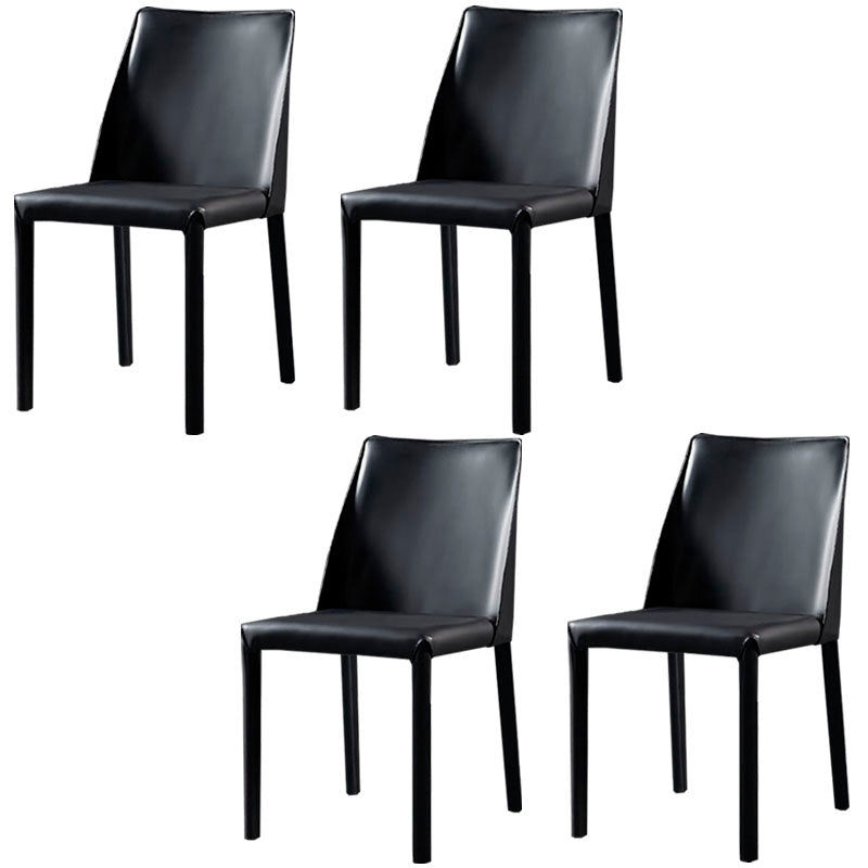 Chaises de salle à manger en cuir de style moderne, chaises latérales à dossier solide sans accoudoirs pour la cuisine