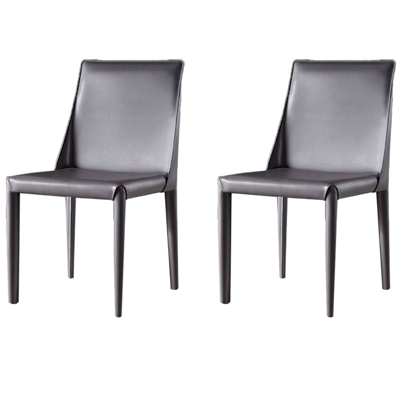 Chaises de salle à manger en cuir de style moderne, chaises latérales à dossier solide sans accoudoirs pour la cuisine
