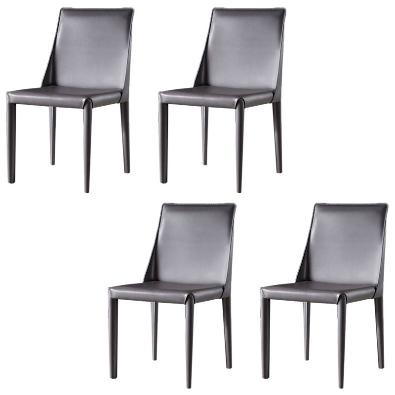 Chaises de salle à manger en cuir de style moderne, chaises latérales à dossier solide sans accoudoirs pour la cuisine