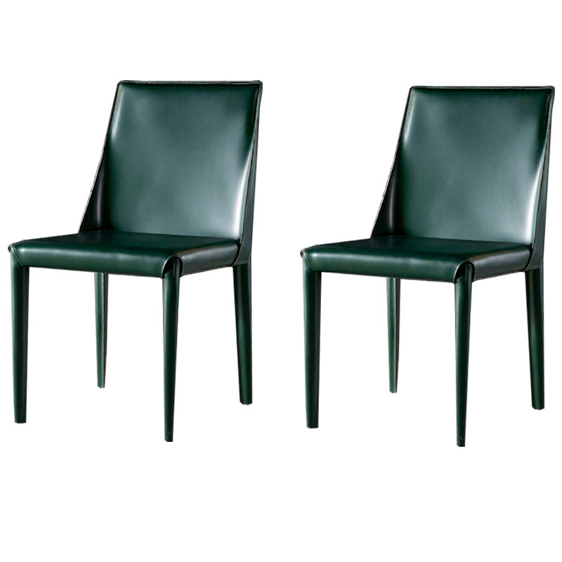Chaises de salle à manger en cuir de style moderne, chaises latérales à dossier solide sans accoudoirs pour la cuisine