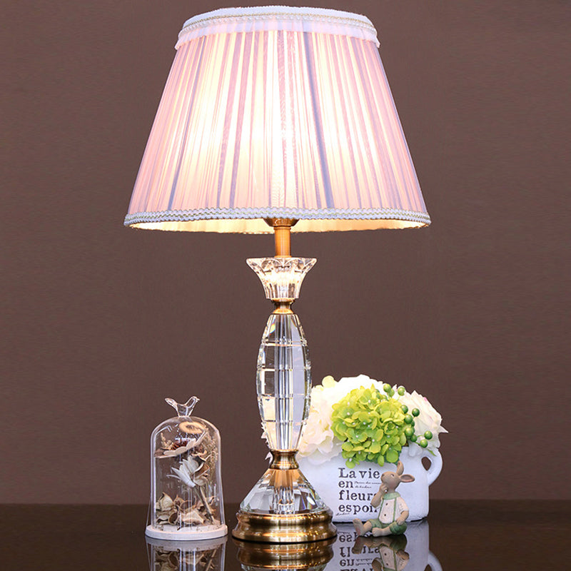 Fabric Cone Cone Task Light Contemporary 1 Head Night Table Lampe en violet clair