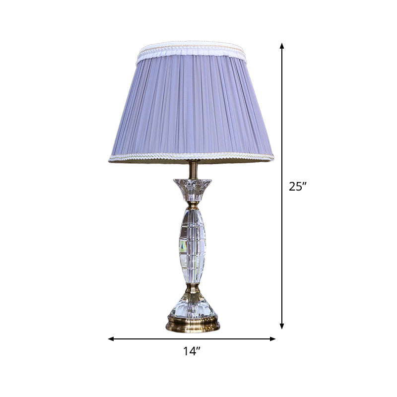 Fabric Cone Cone Task Light Contemporary 1 Head Night Table Lampe en violet clair