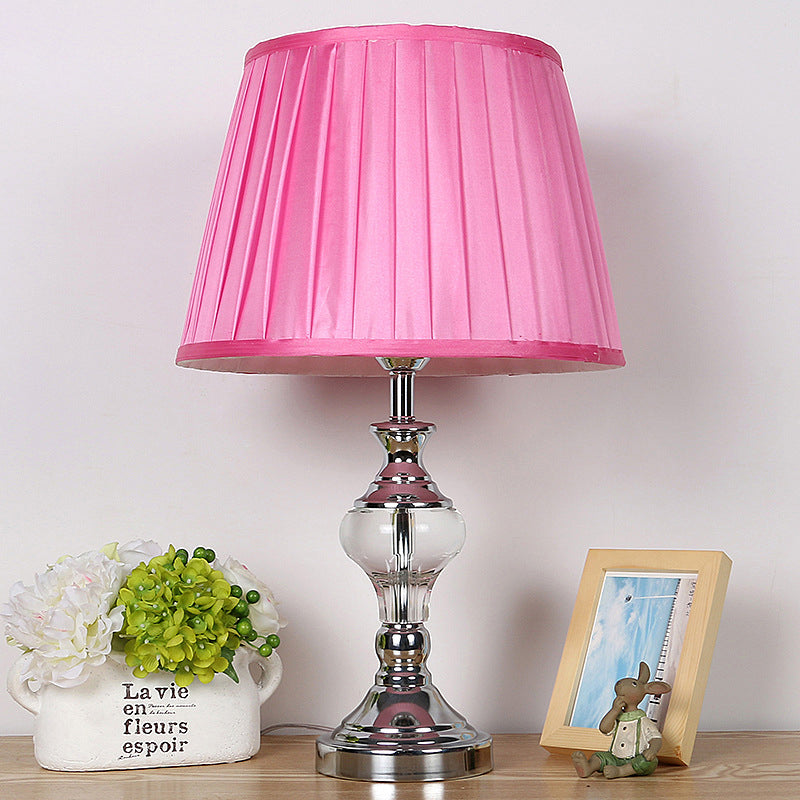 1 Kopf gefaltes Kristall Nachttisch Lampe Modernes Stoff Lesebuch Licht in Rose Red
