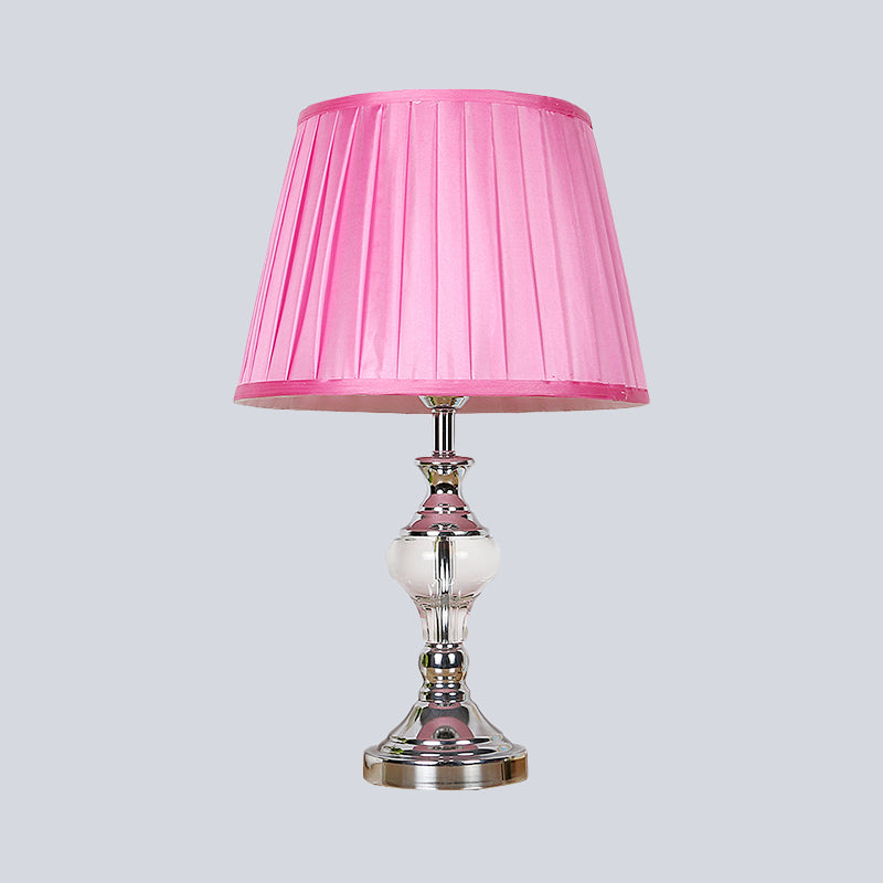 1 Kopf gefaltes Kristall Nachttisch Lampe Modernes Stoff Lesebuch Licht in Rose Red