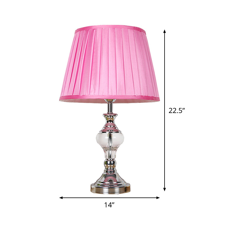 1 Kopf gefaltes Kristall Nachttisch Lampe Modernes Stoff Lesebuch Licht in Rose Red