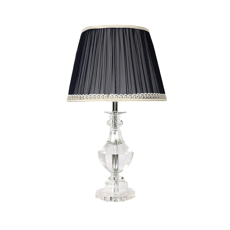 Tâche en forme d'urn Lumière contemporaine de cristal à main 1 tête petite lampe de bureau en noir