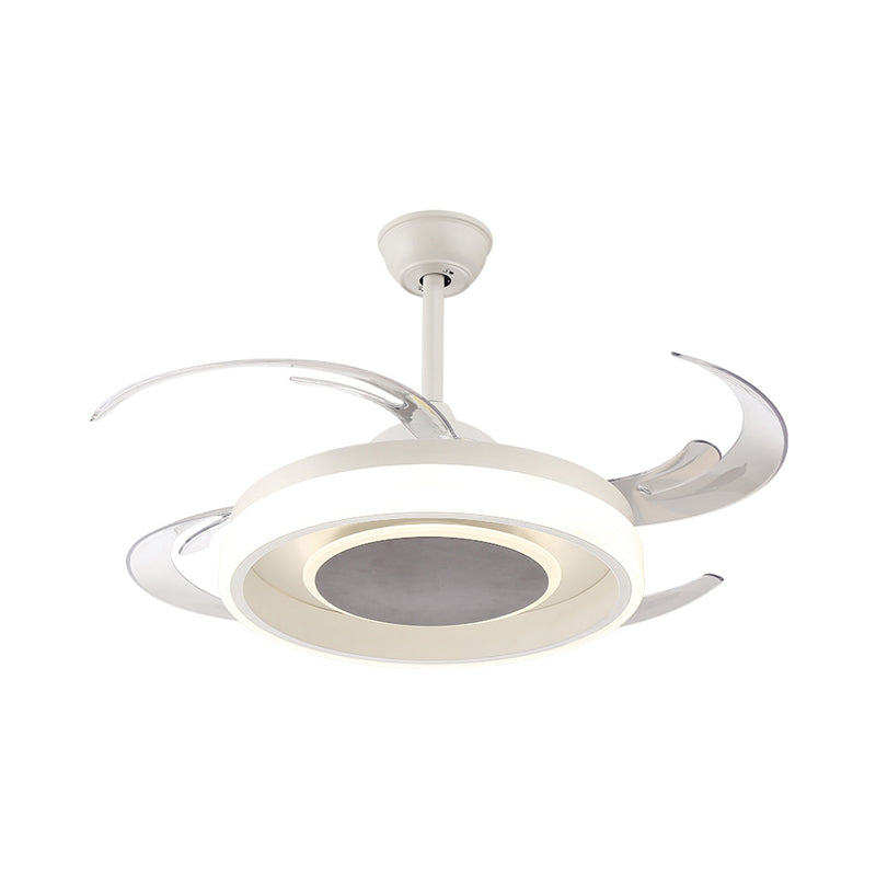 Éventail de ventilateur de pendentif à LED blanc de 42 "Légneur de pendentif à LED de large