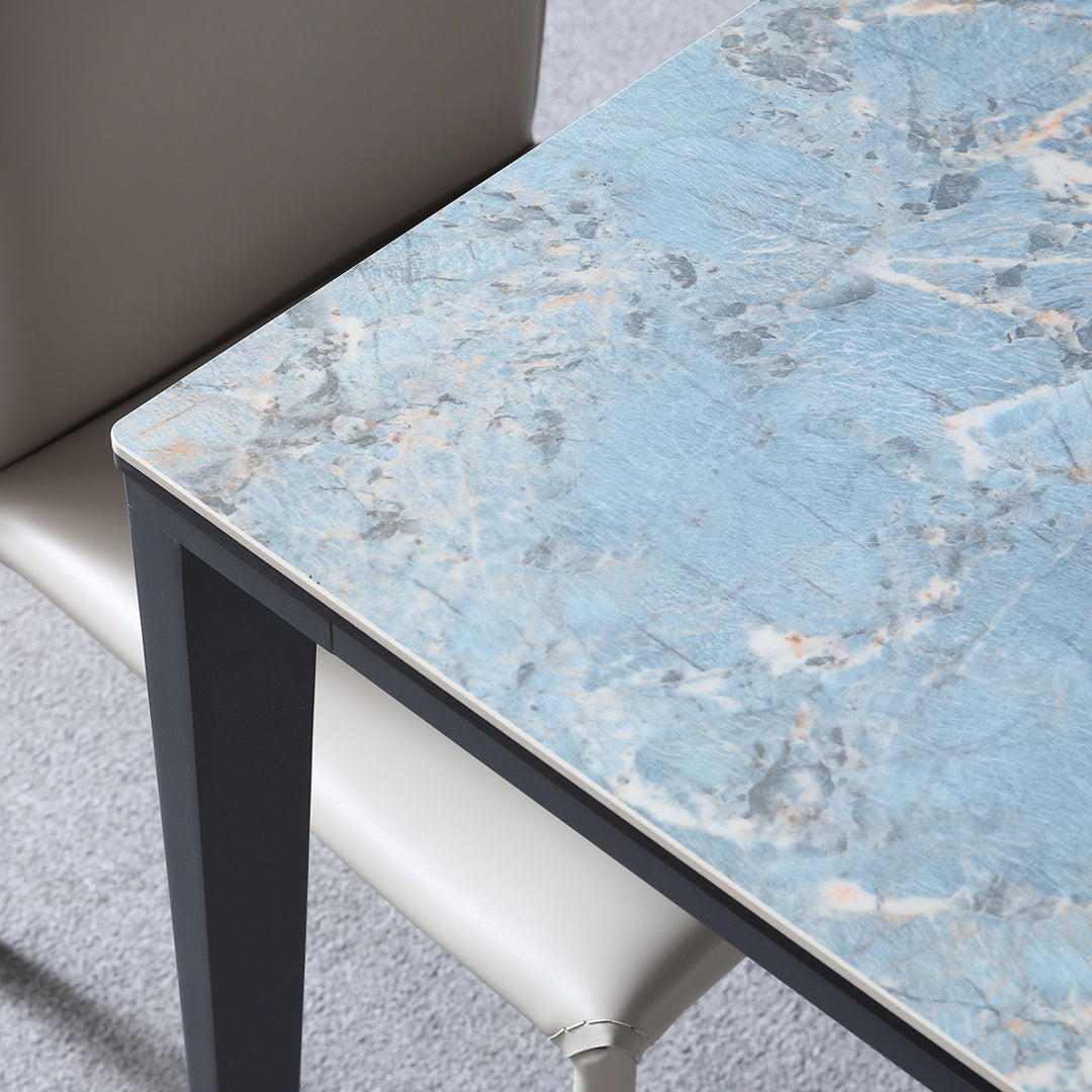Einfacher Stil gesinterte Stein Tabelle 4 Beine Luftfahrt Aluminium Basis Rechtecktisch für Zuhause