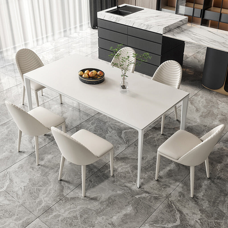 Mesa de piedra sinterizada de estilo moderno 4 Table de rectángulo base de las piernas para el hogar